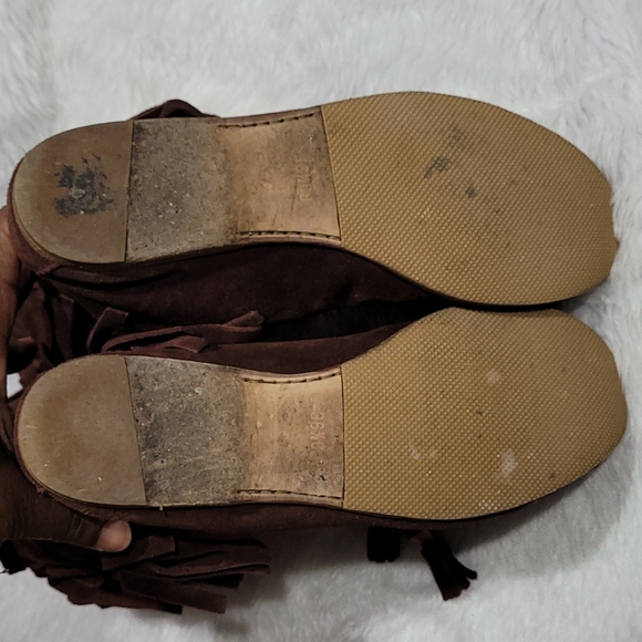 Authentic Gucci Babouska Hysteria Fringe Brown  bamboo Suede Boots - Picture 10 of 16